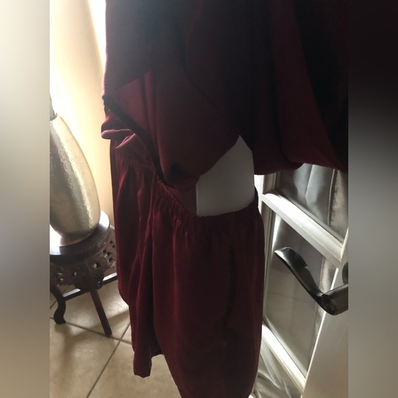 Womens one shoulder cutout batwing sleeve short romper jumpsuit size Large - Picture 10 of 13